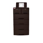 Gavetero Vanity Plastimas con Llavin - Rattan - Cafe