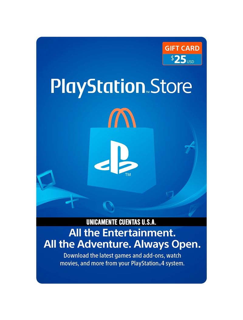 Tarjeta de contenido PlayStation Network de $25