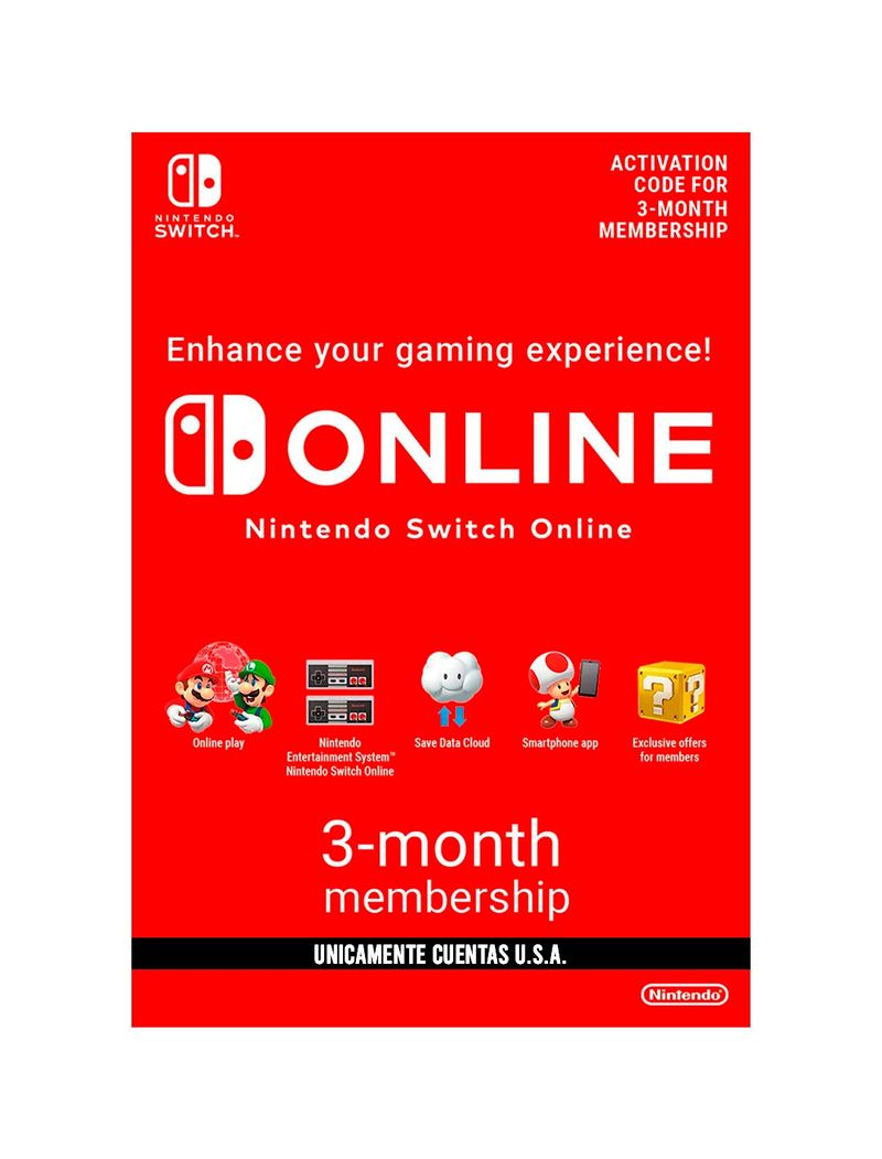 Tarjeta de contenido Nintendo eShop de 3 meses