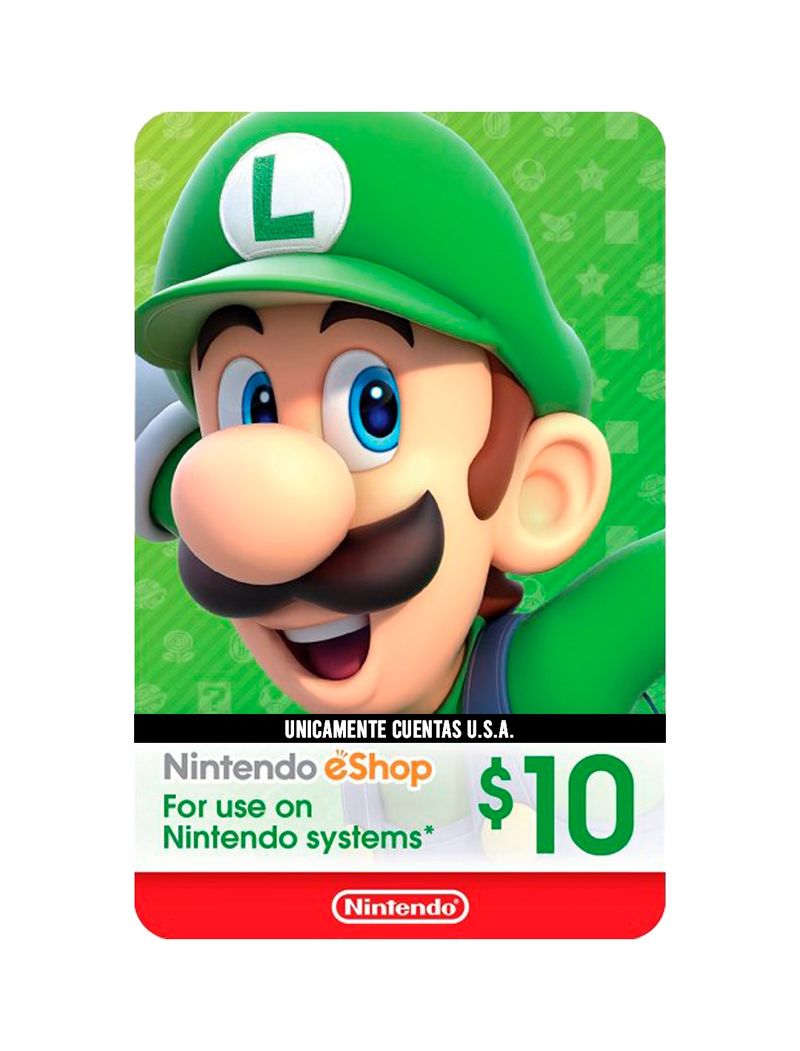 Tarjeta de contenido Nintento eShop de $10