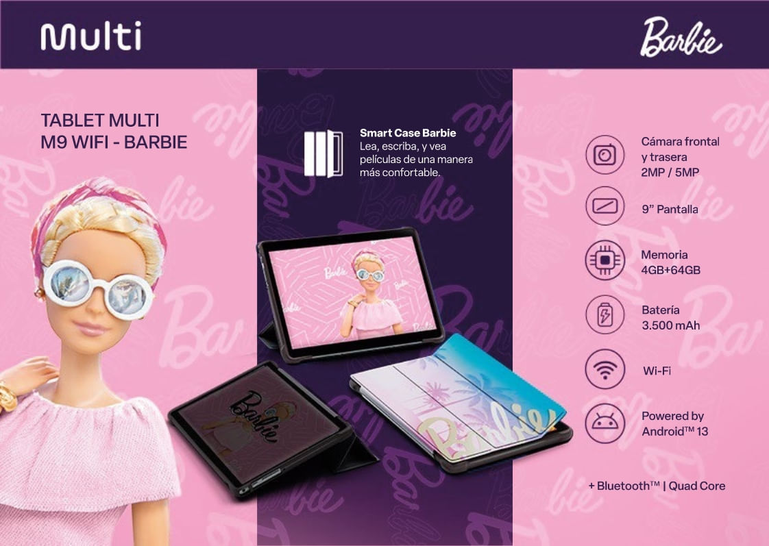 Tablet para niños 9 pulgadas, Multi Barbie